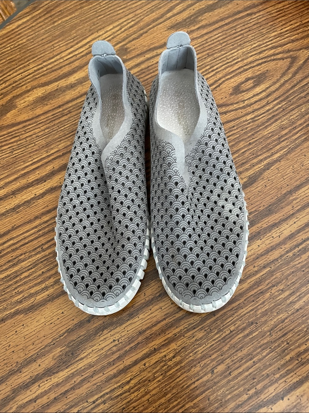 Ilse Jacobsen womens Grey Patterned Slip-On Loafers